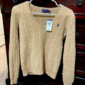 Polo Ralph Lauren v-neck sweater in Dark Beige